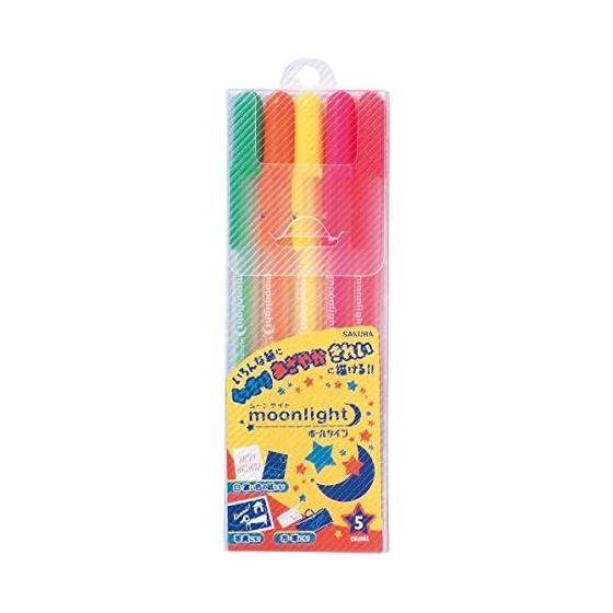 Гелевая шариковая ручка Sakura Crepas Ball Sign Moonlight Fluorescent 5 цветов PGB5M