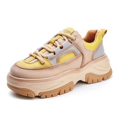 New Spring Autumn Shoes Women Fashion Sneakers Genuine Leather Shoes Height Increasing 5cm Flat Brand Ladies Sneakers