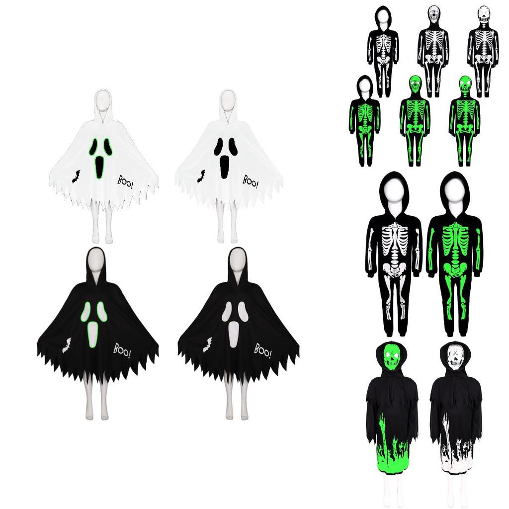 Luminous Skull Cosplay Outfit With Polyester And Spandex For Stage And Party Performances