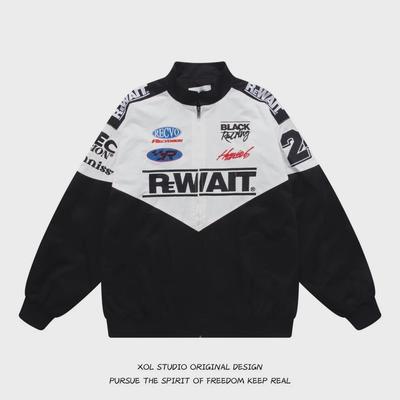 Jachetă de baseball unisex în stil Hong Kong - brodată cu patchwork pentru bărbați și femei