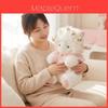 Bambole di peluche di agnello per bambini con decoro floreale e sciarpa di pizzo per bambine e bambini, morbido cuscino per dormire, regalo