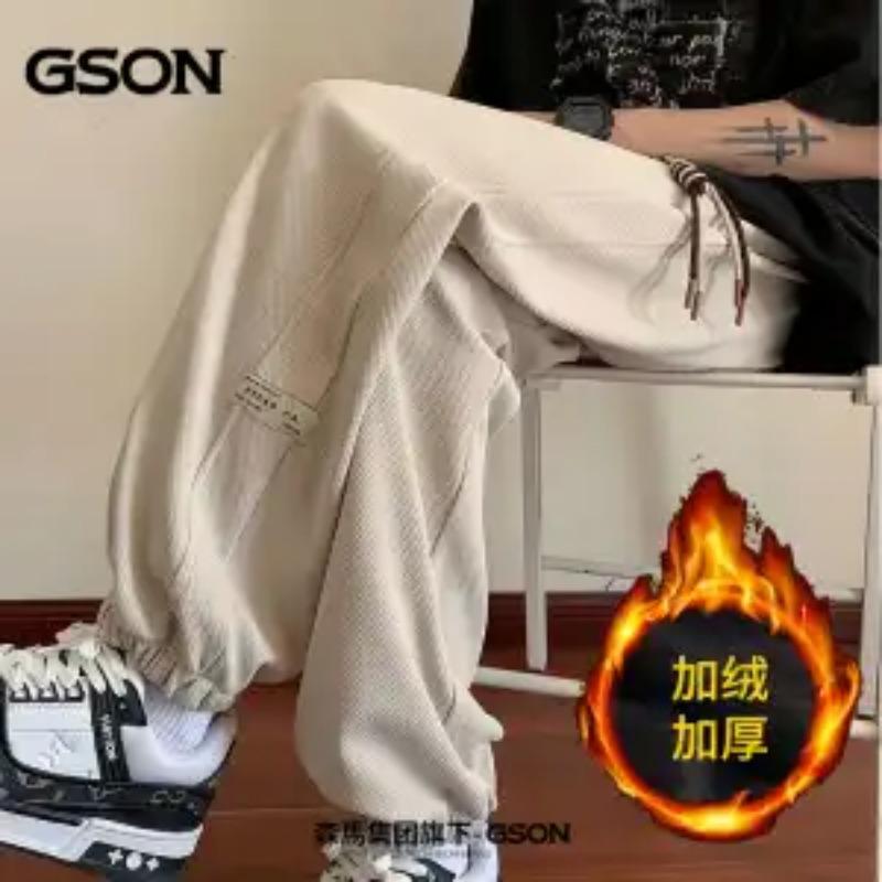 

Осень и Зима Вельветовые Повседневные Спортивные Штаны на Кулиске Свободные Ретро Леггинсы Брюки Мужские Спортивные Штаны L хаки