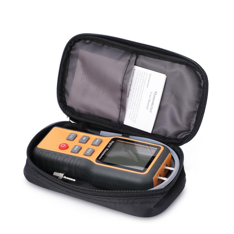 Digital Manometer LCD Display ℃ ℉ Switchable 12 Pressure Units Adjustable Indoor Temperature Measurement Tool