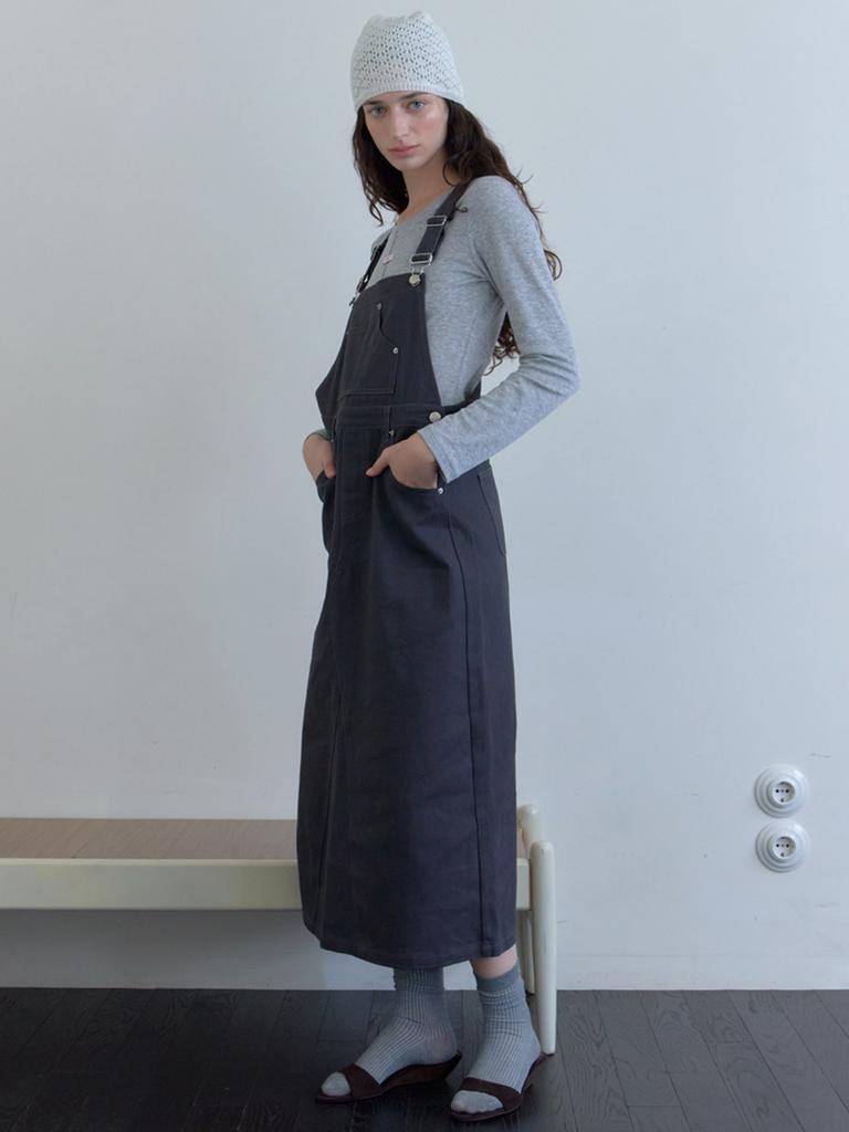 Elssibeui Cotton Overall Dress_Charcoal