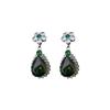 Green Zircon Floral Leaf Necklace Set Women Elegant Chain With Micro-Paved Alloy Pendant Fashionable Jewelry Gift