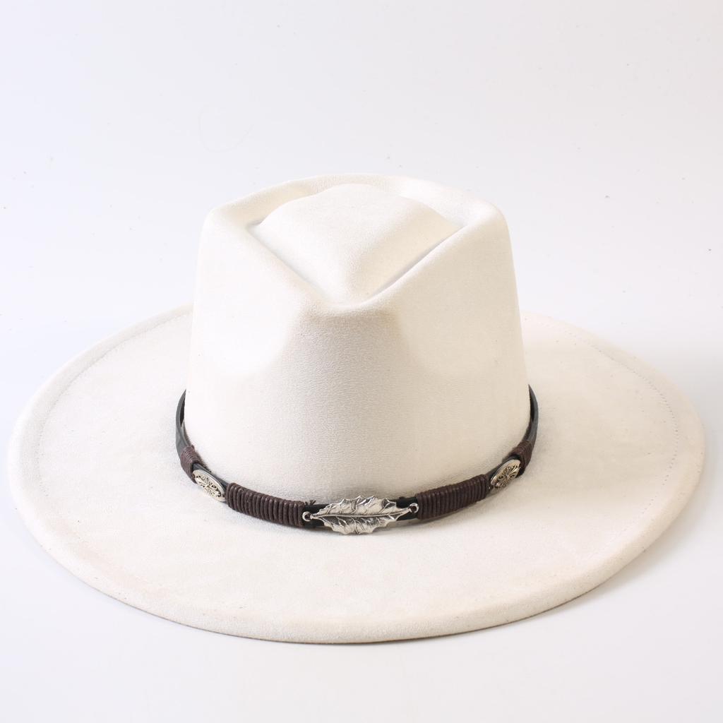 Popular European and American Style Suede Big-brimmed Top Hat, Men's and Women's Classic Fashion Western Cowboy Hat