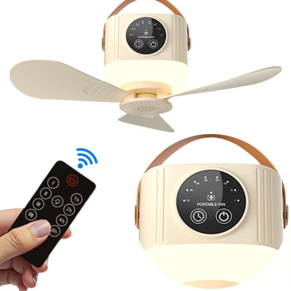 3Gears Ceiling Fans with Lights LED Light Rechargeable Ceiling Fan Portable Air Cooler Camping