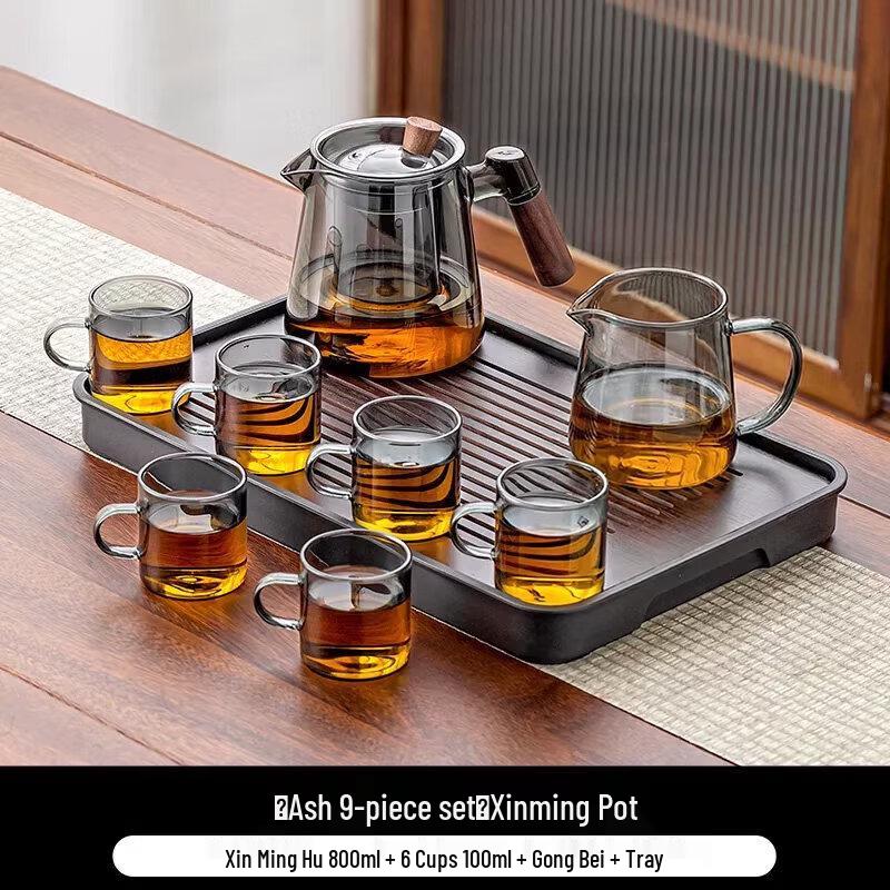 Luxury Glass Kung Fu Tea Set with Automatic Water Pump