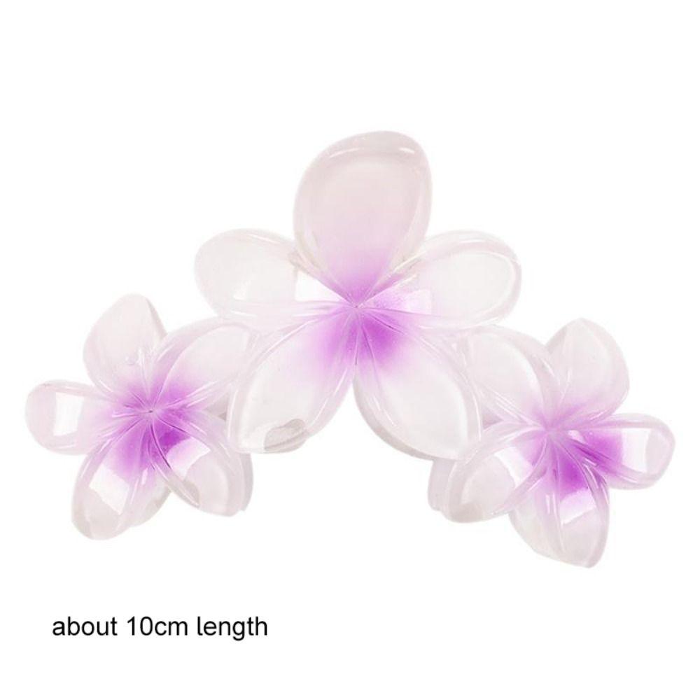 Gradient Design Hair Clip Claws Plumeria Shark Hair Claw Colorful Gradient Flower Clips  Girls Gift
