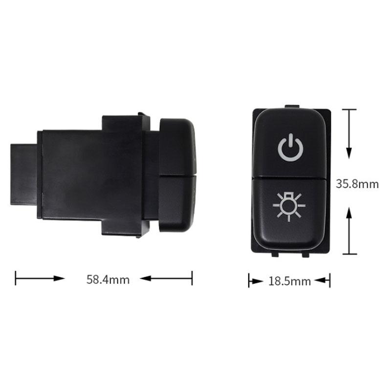 1pc Dual Key Switch Dual Switch Fog Light Daytime Running Light  Switch Button for Mitsubishi