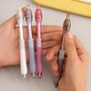 4/8Pcs Gel Pens Ergonomic Comfort Grip 0.5mm Fine Tip Quick Dry Black Ink Stress Relief Pen with Silent Rotating Cap