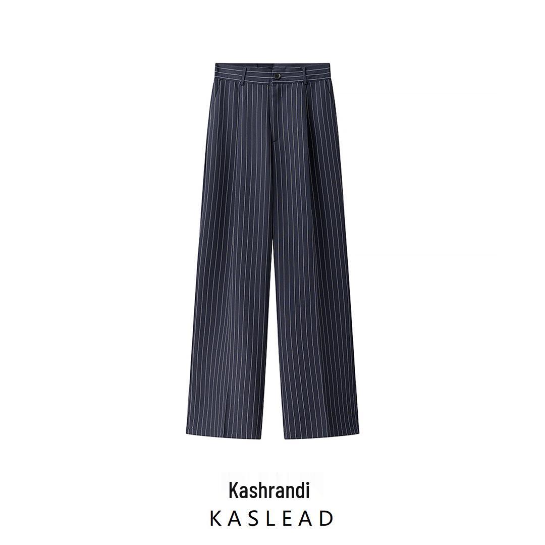 

2025 Spring Women s European-American Striped Casual Straight-Leg Pants Small