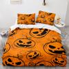Halloween Duvet Cover Pumpkin Lantern Cartoon King Queen Twin Size Polyester Bedding Set For Kids Boys Girls Teens Bedroom Decor