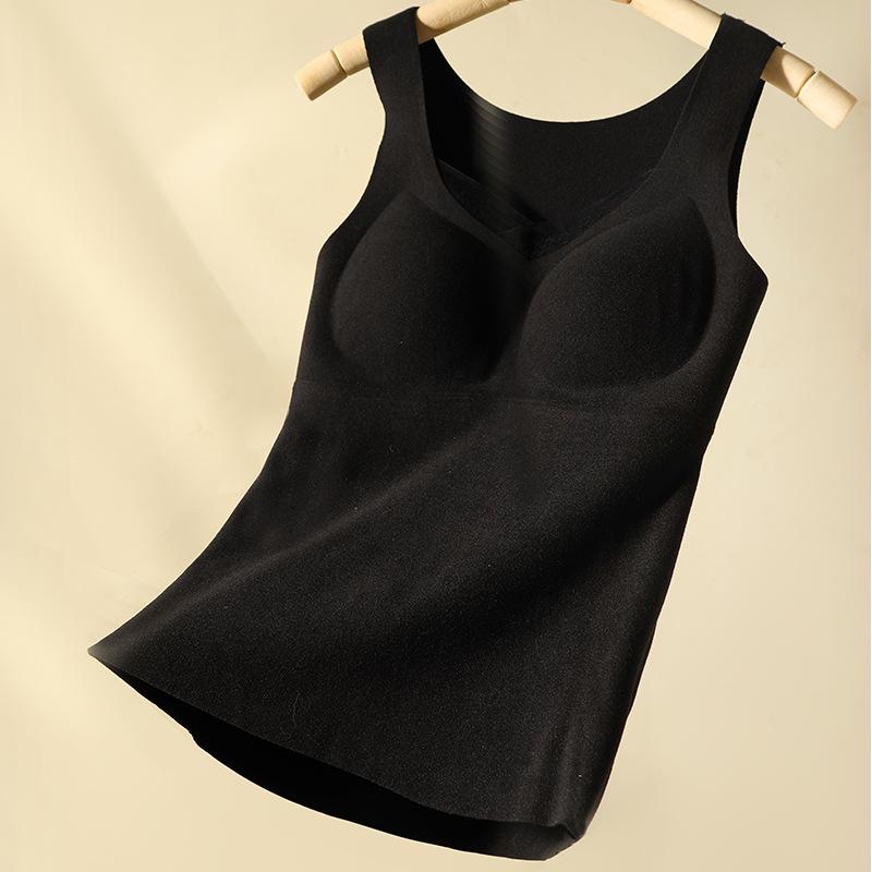 Women's Seamless Thermal Mesh Vest with Built-in Bra