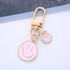 Smiling Face & Heart Enamel Keychain with AirPods Case Holder