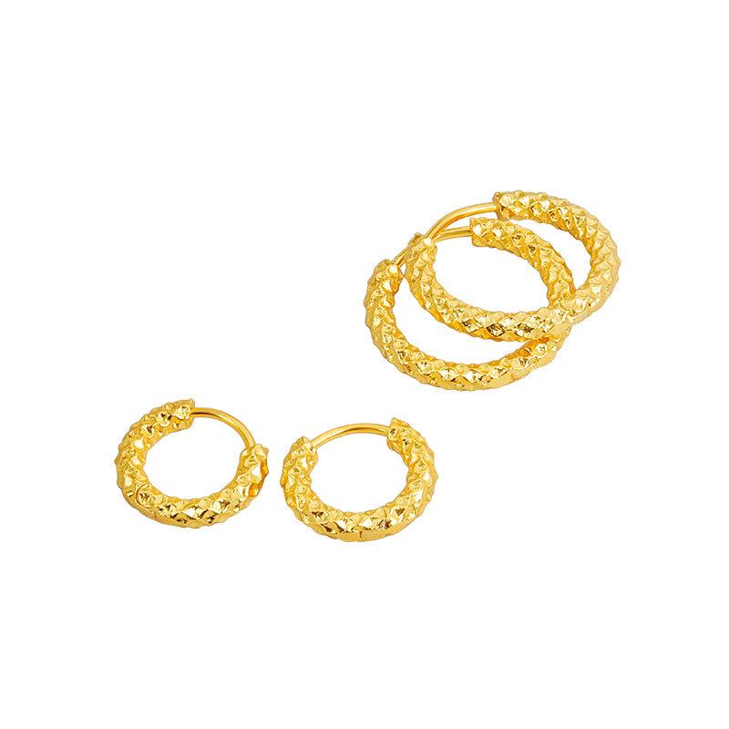 Women New Style Fashionable Copper Gold Plated Earrings Classic Retro Shiny Geometric U-shaped Earrings Jewelry for Women Gifts