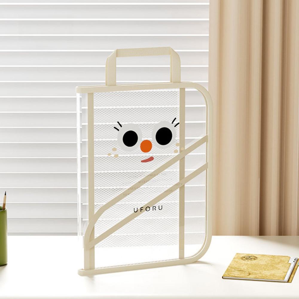 

Transparent Book Storage Bag Foldable Handheld Bag Convenient Portable File Bag Travel бежевый