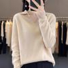 Autumn and Winter POLO Small V-neck Long-sleeved Loose Knitted Base Layer Sweater for Women