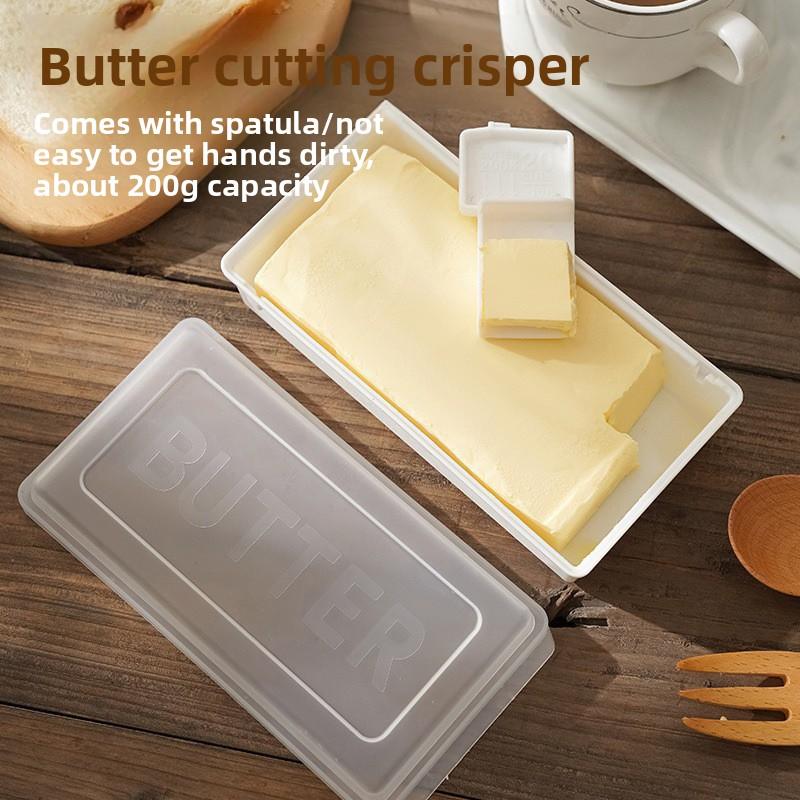 Household Butter Storage Box - Cheese and Cheese Product Container with Cutting Tool - Butter Box for Refrigerator Storage