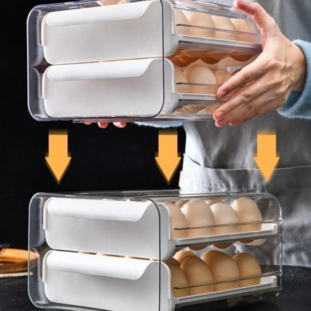 Transparent Egg Storage Box Plastic Kitchen Organizer Rack Sealed Kitchen Egg Box  Kitchen Storage