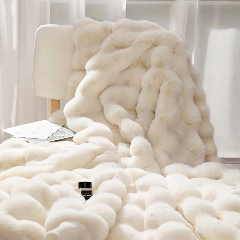 70x100cm Imitation Rabbit Plush Blanket Winter Warm Soft Throw Fur Blankets Comfortable Bed Sheet Sofa Nap Blanket High Quality