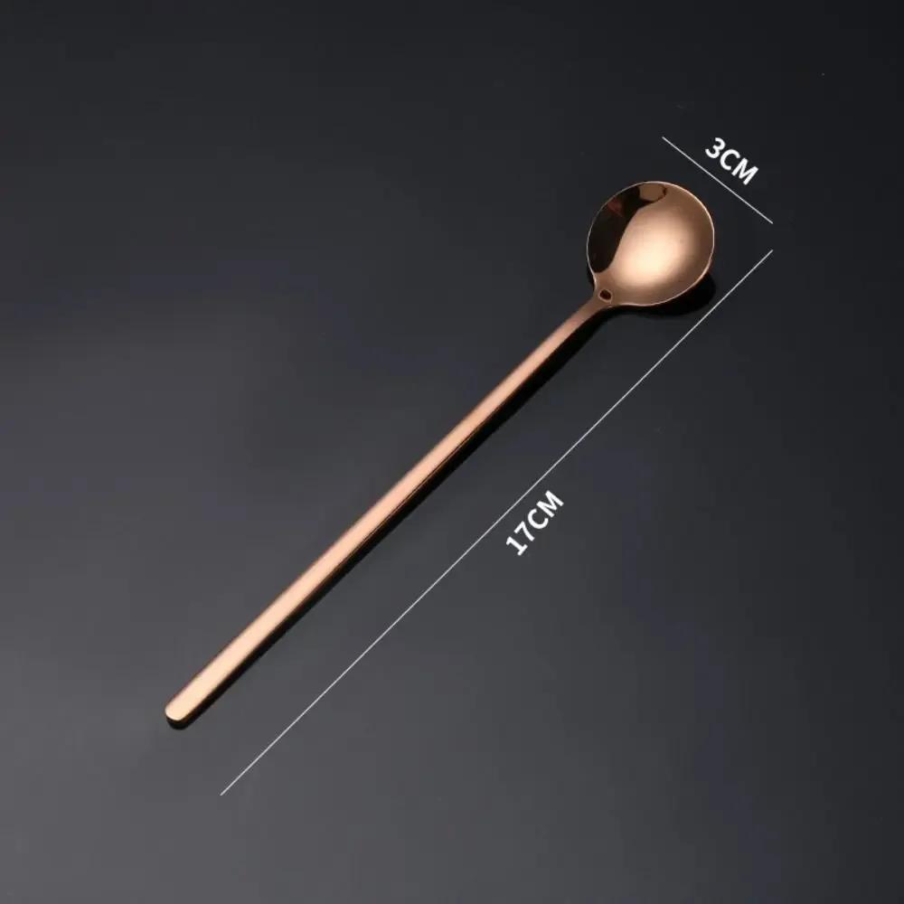 Stainless Steel Coffee Spoon Juice Tea Spoons Ice Cream Scoop Stirring Spoon Tableware Long Handle Tea Dessert Spoon