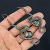 Faceted Aquamarine 999 Copper Wire Wrapped Earrings, Handmade Gemstone Earrings Jewelry, Gifts For Wife Brand New Earrings