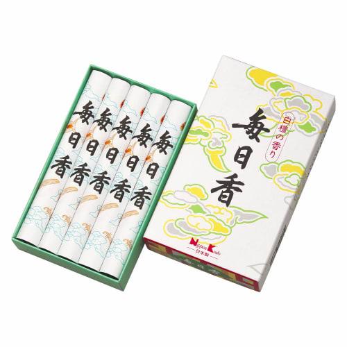 Mainichiko Long Incense Sticks, 10 Medium Bundles, Approx. 17g x 10 Sticks, Nippon Kodo, Made in Japan, Sandalwood, Fragrant Wood