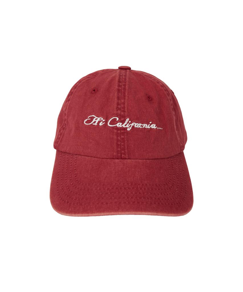1011 GALLERY Hi California Washed Ball Cap - Red