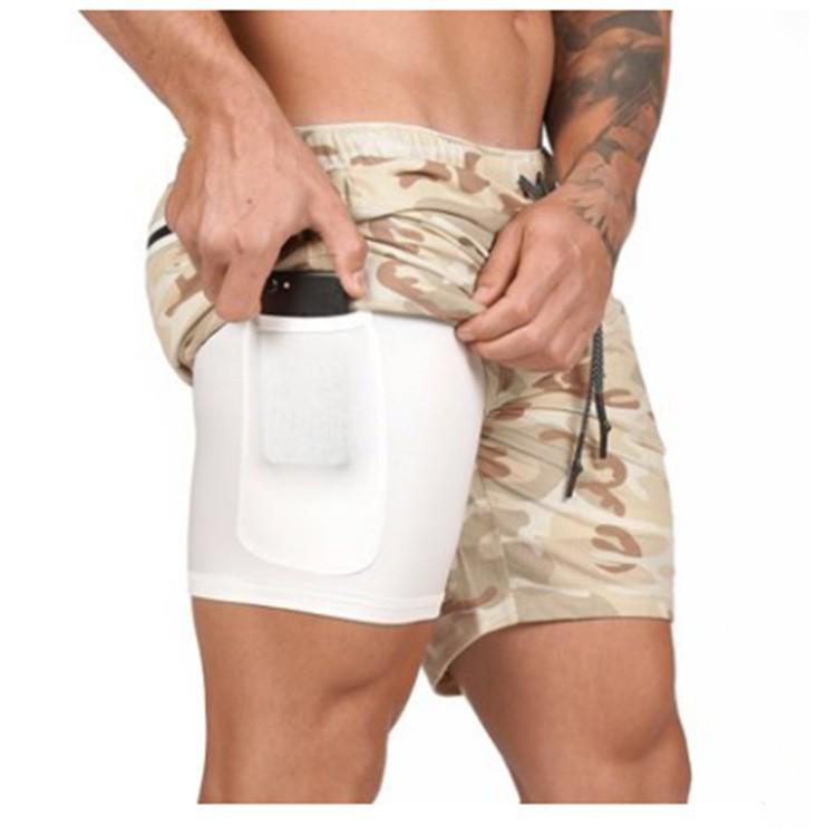 Men's Loose-Fit Double-Layer Running Shorts with Multi-Pockets for Sports & Outdoor Activities