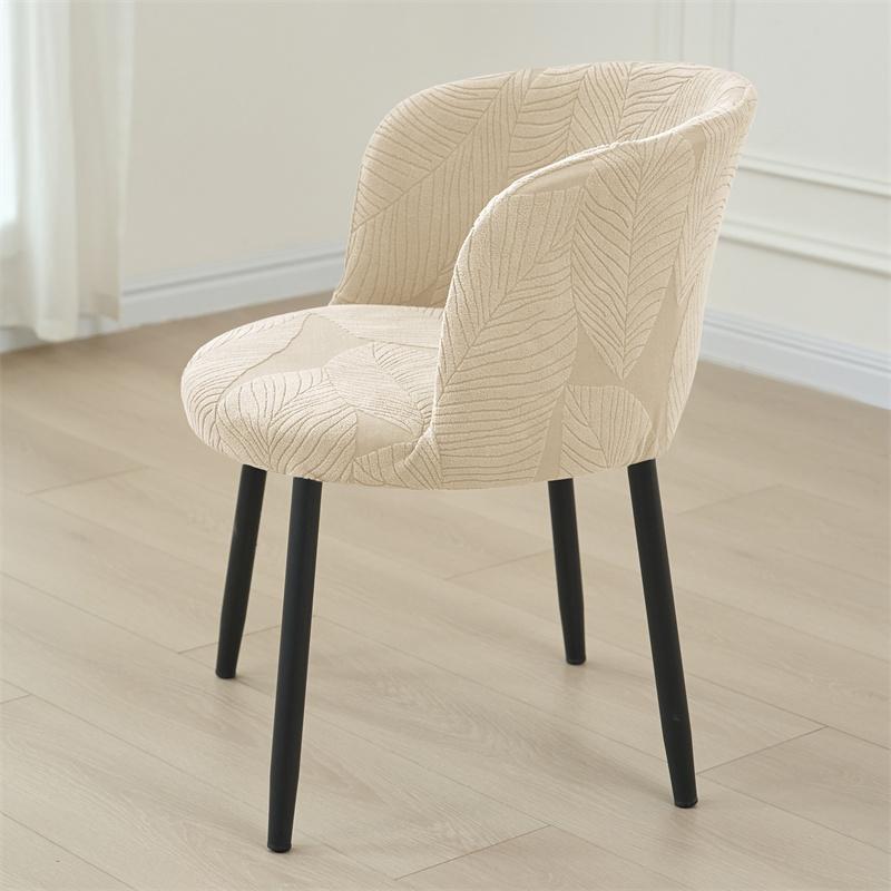 1PC Solid Color Semicircle Chair Cover Jacquard Elastic Make-up Chair Seat Covers Stretch Seat Slipcover for Coffee Bar Hotel