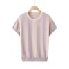 Elegant Summer Knitted Short Sleeve Top for Middle-Aged Women - Fashionable & Versatile