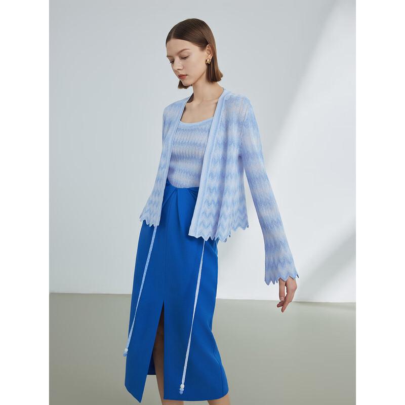 

Langzi French Chic Thin Blue Cardigan M