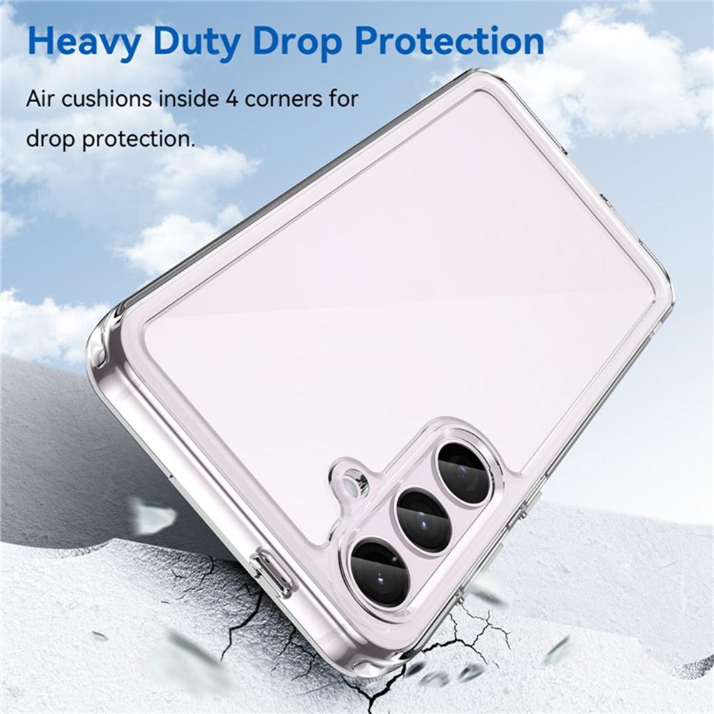 WANLONFENG MF Series for Samsung Galaxy S24 Case TPU+Acrylic Clear Phone Cover with Tempered Glass Film