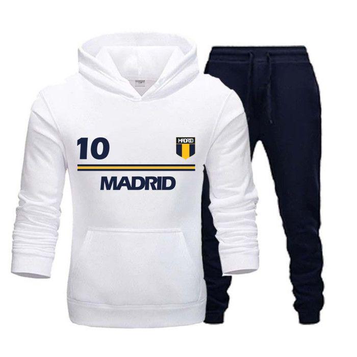 Jogging Foot Enfant – Inspiration Madrid – Blanc et bleu marine - - Blanc