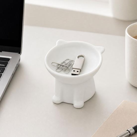 Cute Cat-Shaped Jewelry Tray 3D Printed Trinket Dish