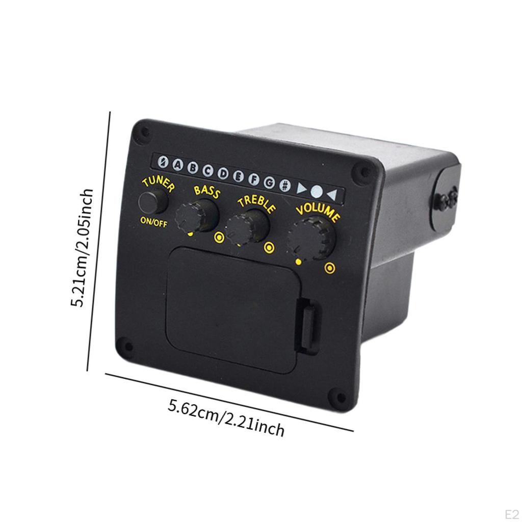 Folk Guitar EQ Pickup 2 Band Preamp Accessories 6.35mm Audio Output Jack Acoustic Guitars Versatile