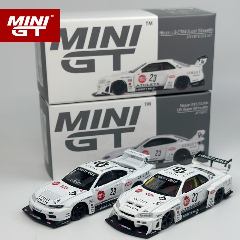 MINIGT 1:64 Nissan LB-ER34 Super Silhouette S15 SILVIA ATHLETE/COLLET MGT Leichtmetall-Automodell 1054 1059