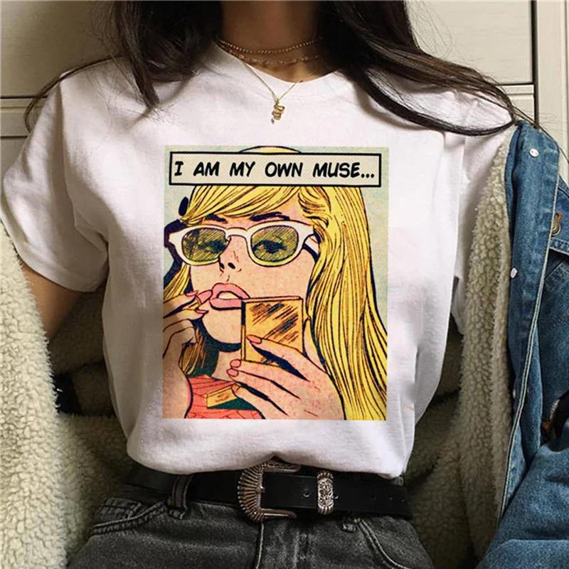 Harajuku Women Tshirt Feminists Tops Women Feminism GRL PWR Ullzang Tee Girl Power Retro Graphic T Shirt Grunge Aesthetic Ladies