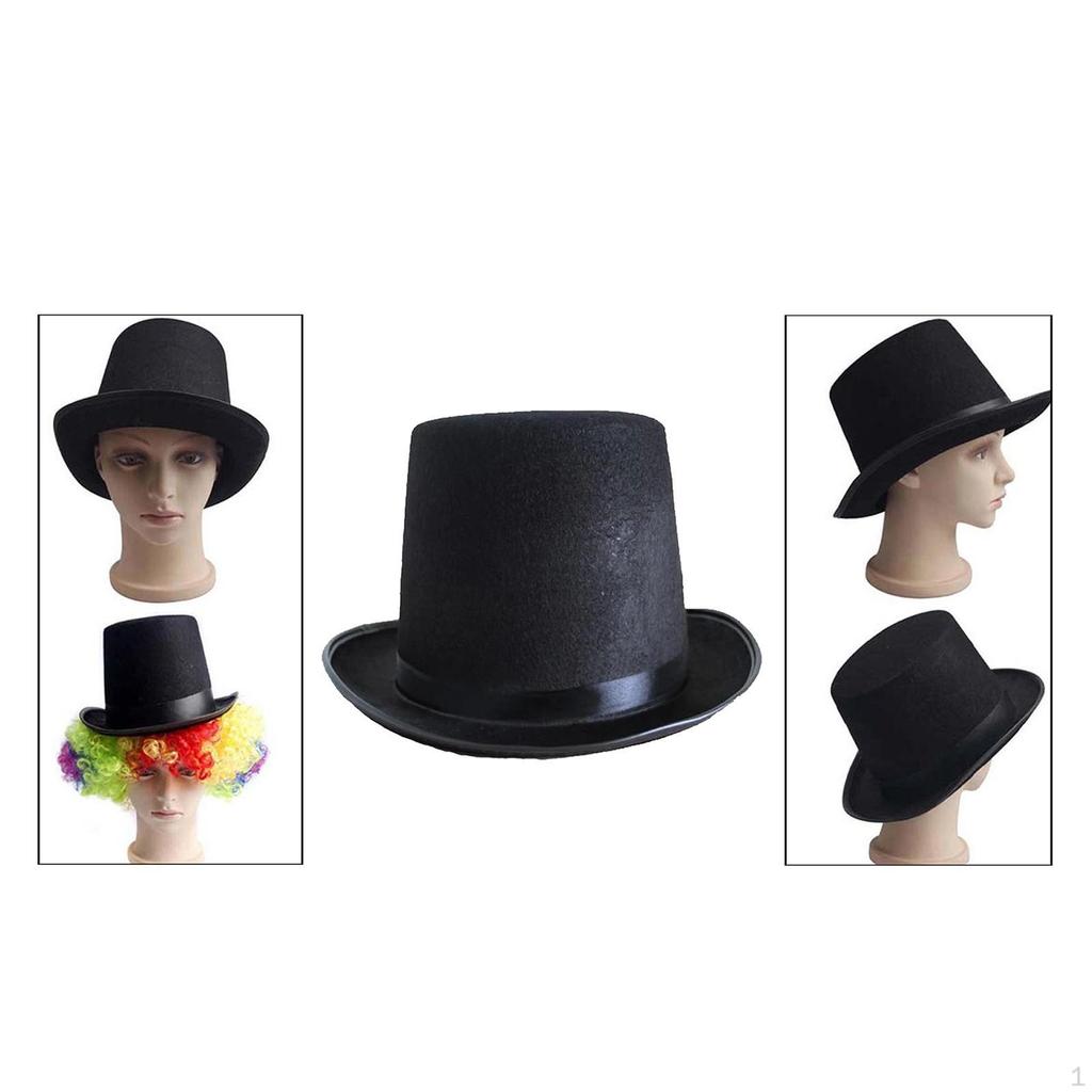 Top Hat Black Felt Magician Costume DIY Steampunk Hats Lightweight