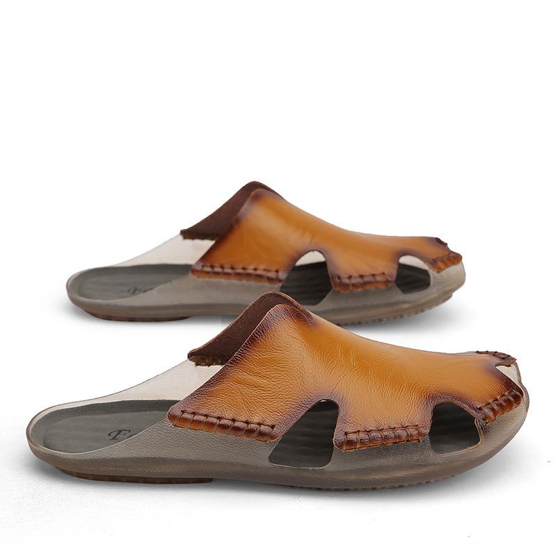 Cross-border men's foreign trade explosion 2025 summer new men's trend slippers casual breathable large size soft bottom slippers