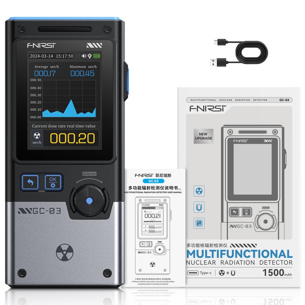 Smart Electromagnetic Radiation Detector Geiger Counter Electric Magnetic Field Strength RF Power Real Time Monitor Alarm Record