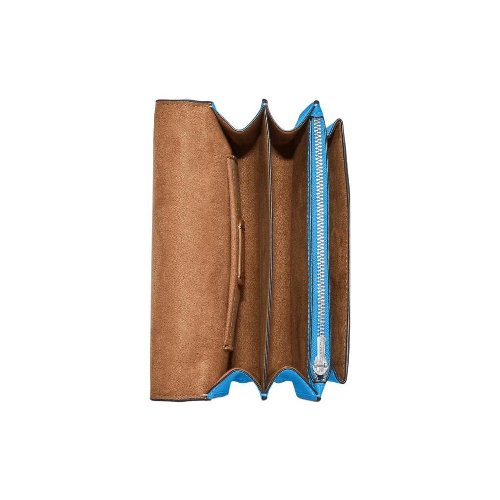 New COACH Klare Cross Grain Leather Envelope Bag, Shoulder Bag, Crossbody Bag Trumpets Women's Blue C9949-SVSUQ