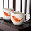 White Porcelain Tea Set: 270ml Pitcher, 190ml Fairness Cup, Milk Pitcher, and Blue & White Landscape Divider.