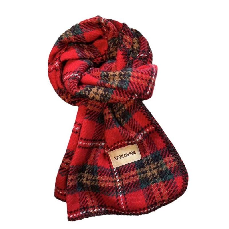 Autumn and winter warm British Christmas plaid red scarf men and women couples enlarged shawl scarf imitation cashmere scarf