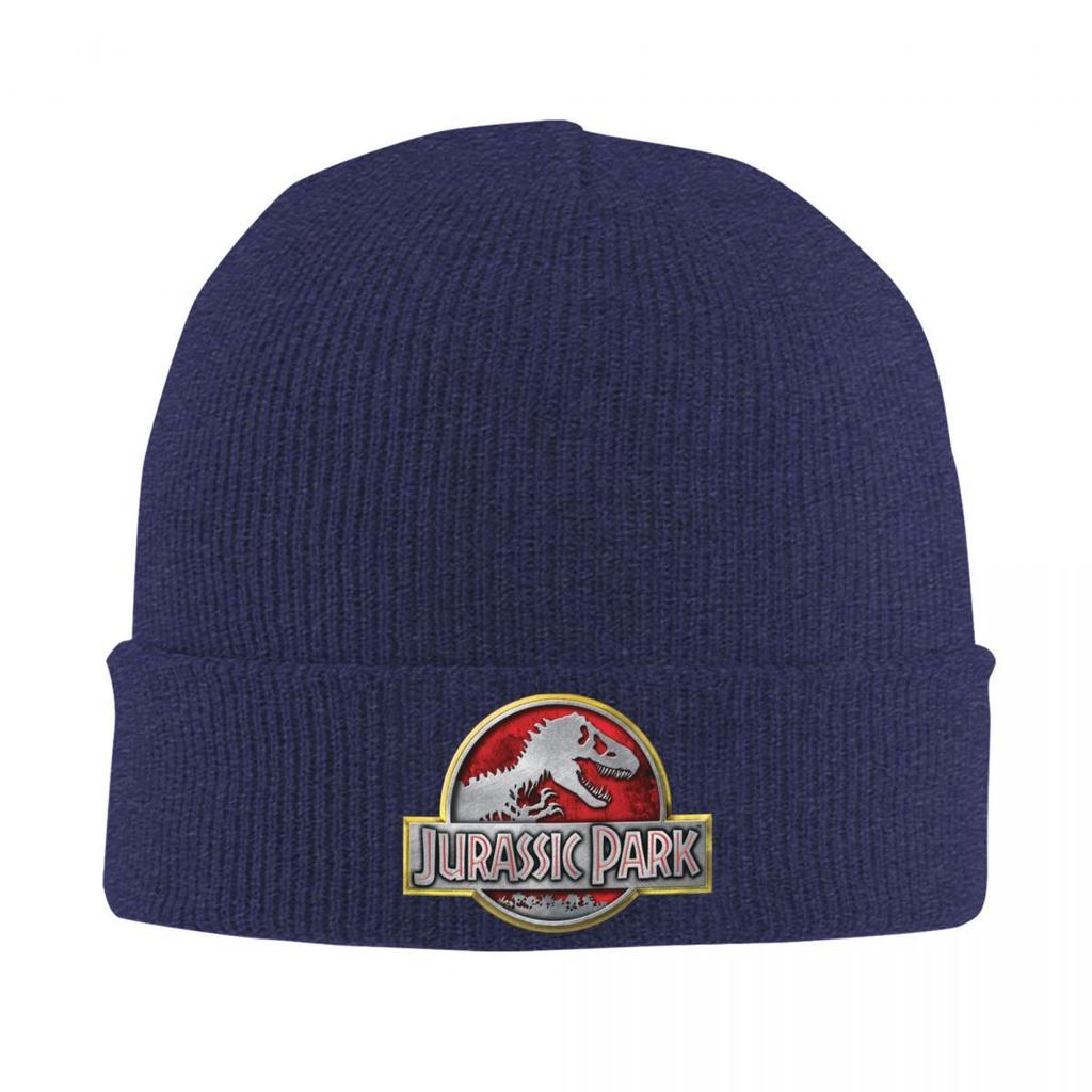 Dinosaur Jurassic Park Knitted Caps Women's Men's Skullies Beanies Autumn Winter Hats Acrylic Crochet Melon Cap