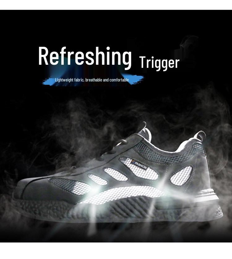 Men's Breathable Mesh Sneakers - Anti-Slip, Soft Sole, Casual Work Shoes for Summer