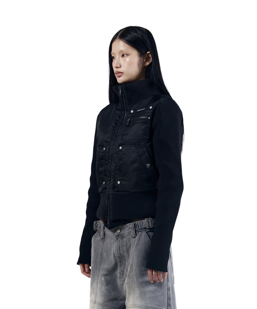 Aakam Knitted Nylon Jacket (Black)