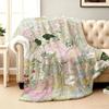 VIKAMA Floral Flannel Blanket for Bedroom Dormitory Nap Sofa Throw Blanket Air Conditioner Camping Travel Blanket Home Decor