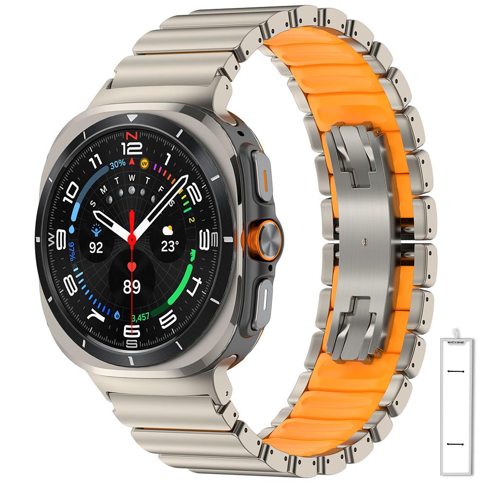 Titanium Rubber Strap for Samsung Galaxy Watch Ultra 2025 47mm Luxury Metal Band Correa For samsung GALAXY ULTRA 7 47MM Bracelet